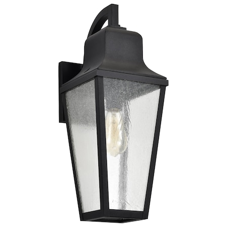Nuvo Lawrence - 1 Light Large Wall Lantern - Matte Black with Clear Seeded Glass 60/8133